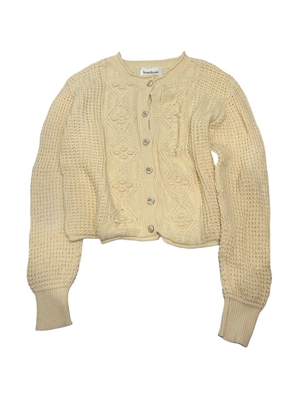 NWOT Heartloom Women’s Large Cream Cable Knit Button Cardigan